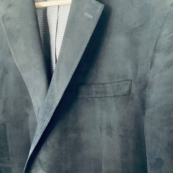 Chaps Blazer Mens 44R Black Suede 2 Button Sport Coat Jacket Office Career Event - Picture 9 of 16